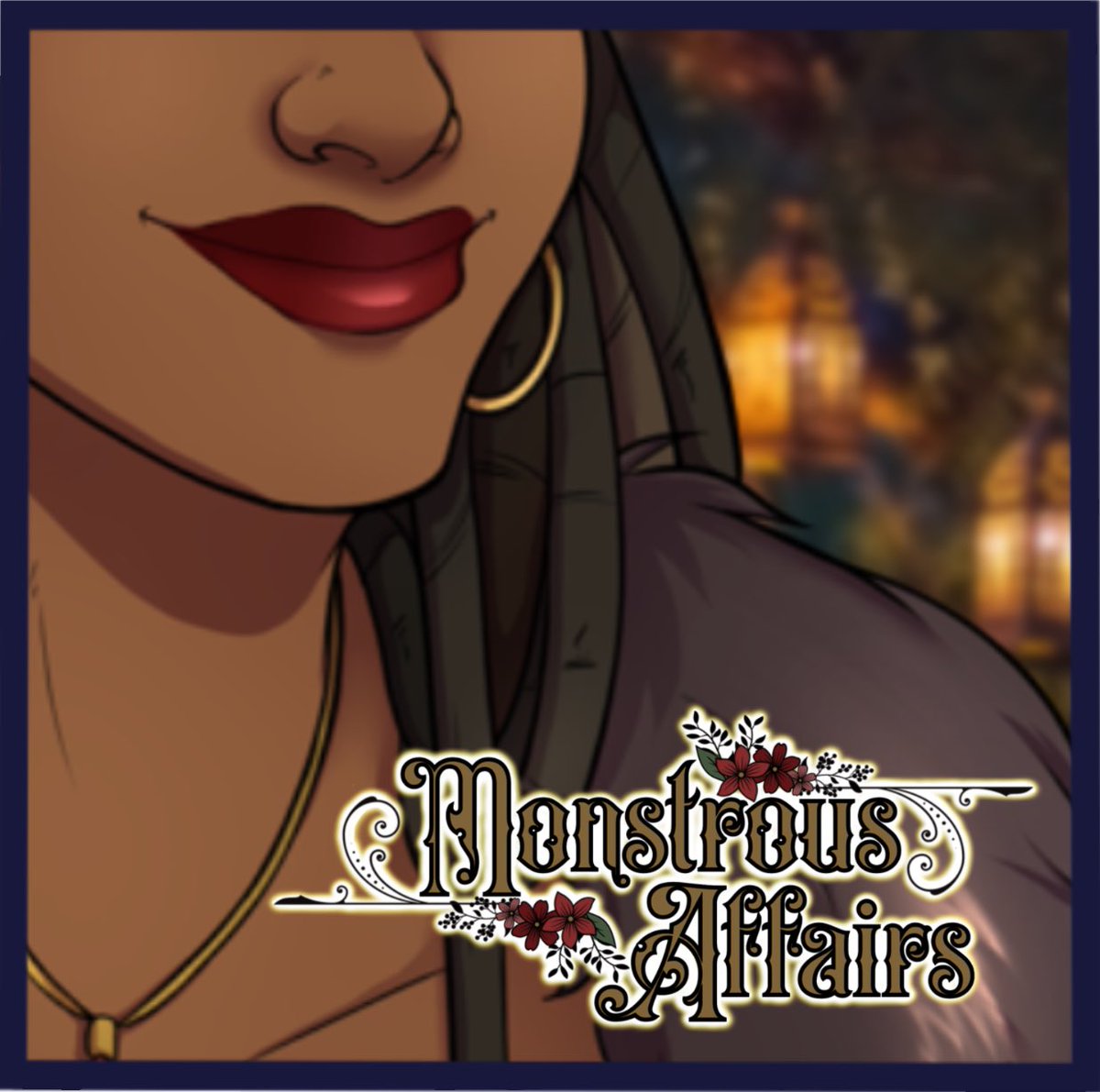 Dreadfinder's tweet photo. 🩸 One little kiss on the neck won’t hurt 🩸 

Will you romance the aloof royal while trying to prove your innocence in a high profile murder? Or better yet, can you?

Come meet one of 4 possible love interests in “Monstrous Affairs”, debuting Nov 8th on @DorianStories https://t.co/OtCYy2w0Xn