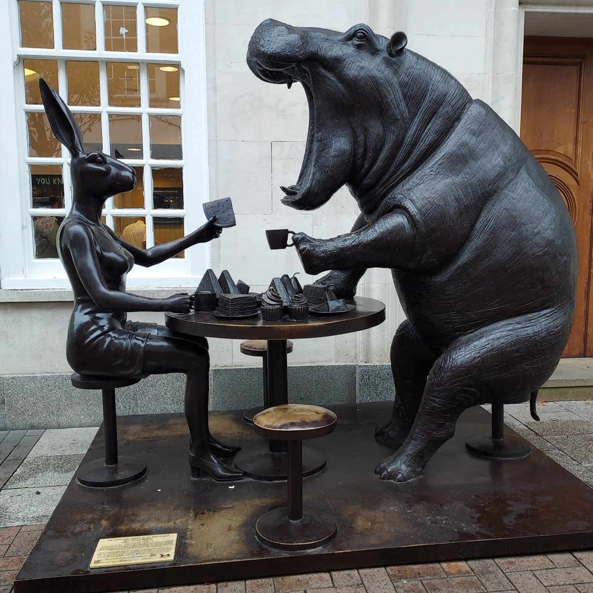 Julie Chandler (@juliesdayout) on Twitter photo Just love this bronze sculpture by <a href="/GillieandMarc/">Gillie and Marc</a> - 'The Hippo Was Hungry To Try New Things With Rabbitwoman'. 1 of 5 pieces currently on display in Kingston upon Thames. You can even join them for a spot of tea & cake 🫖🍰 Just love this bronze sculpture by <a href="/GillieandMarc/">Gillie and Marc</a> - 'The Hippo Was Hungry To Try New Things With Rabbitwoman'. 1 of 5 pieces currently on display in Kingston upon Thames. You can even join them for a spot of tea & cake 🫖🍰