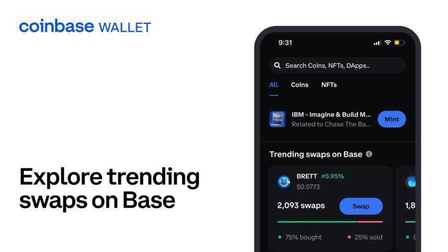 MatiusTrader's tweet image. Two days ago, the @coinbase app ranking was #453.
 
Today it’s ranked #153. 
 
Base season is coming, and the mascot of base is going to lead the charge.
 
Raise your $BRETT targets.