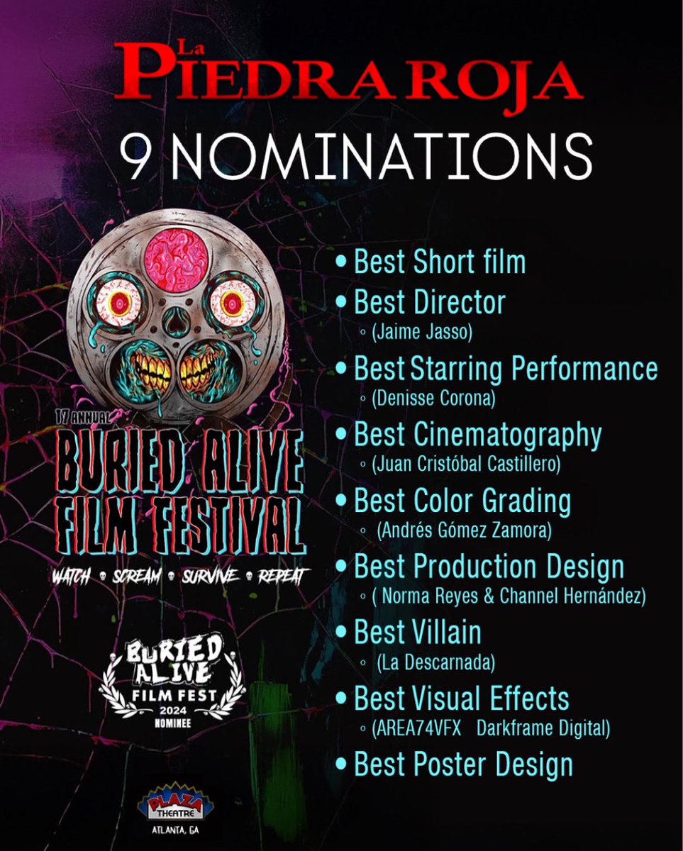 Nuestro proyecto sigue siendo reconocido a nivel mundial, felicidades equipo!!!

#lapiedraroja #jaliwood #cortometraje #horror