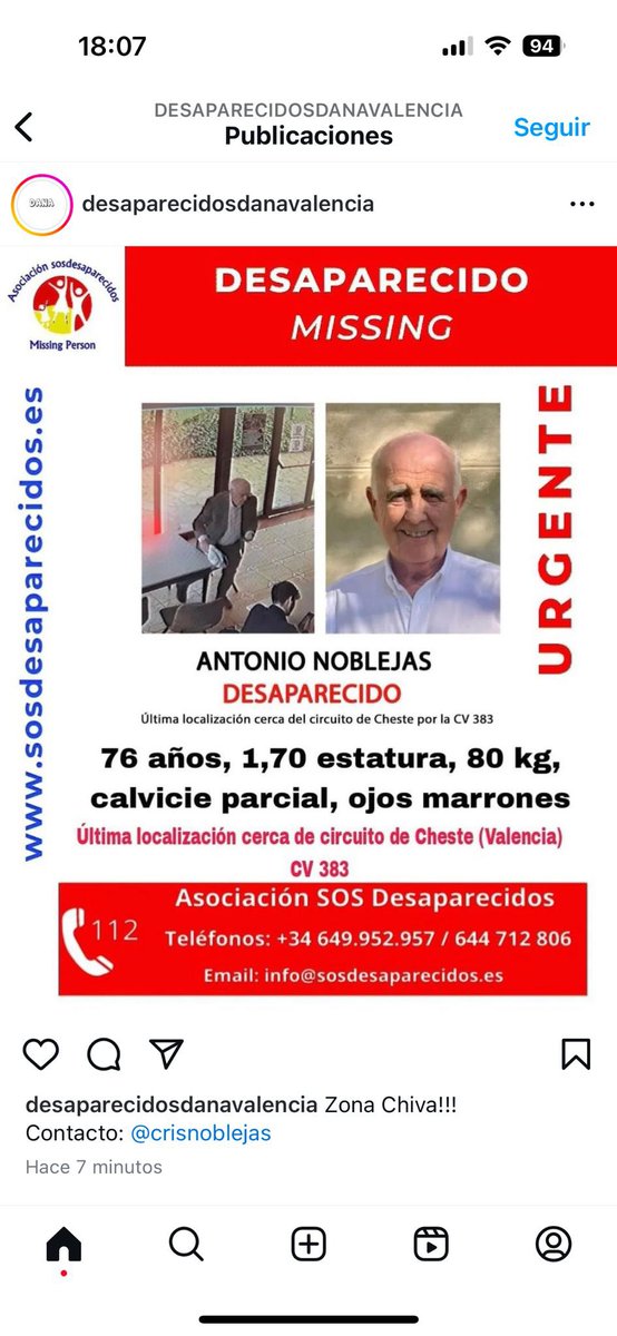 leonachueca's tweet photo. Seguimos buscando a mi suegro m. Agradecemos difusión 🙏 https://t.co/QbgAXGuEvW