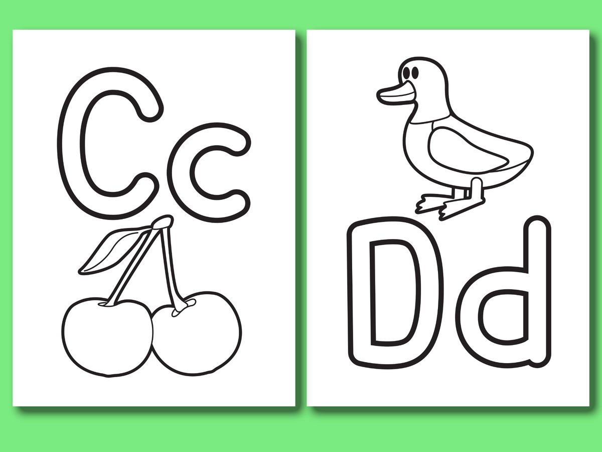 ZoekaraColors's tweet photo. C is for Cherries &amp; D is for Duck.  Two more of the fun and educational illustrations available in the Zoekara Colors Alphabet Coloring Book, available on Amazon now!  https://t.co/hwSclIvM44 https://t.co/edxUGDJD4L