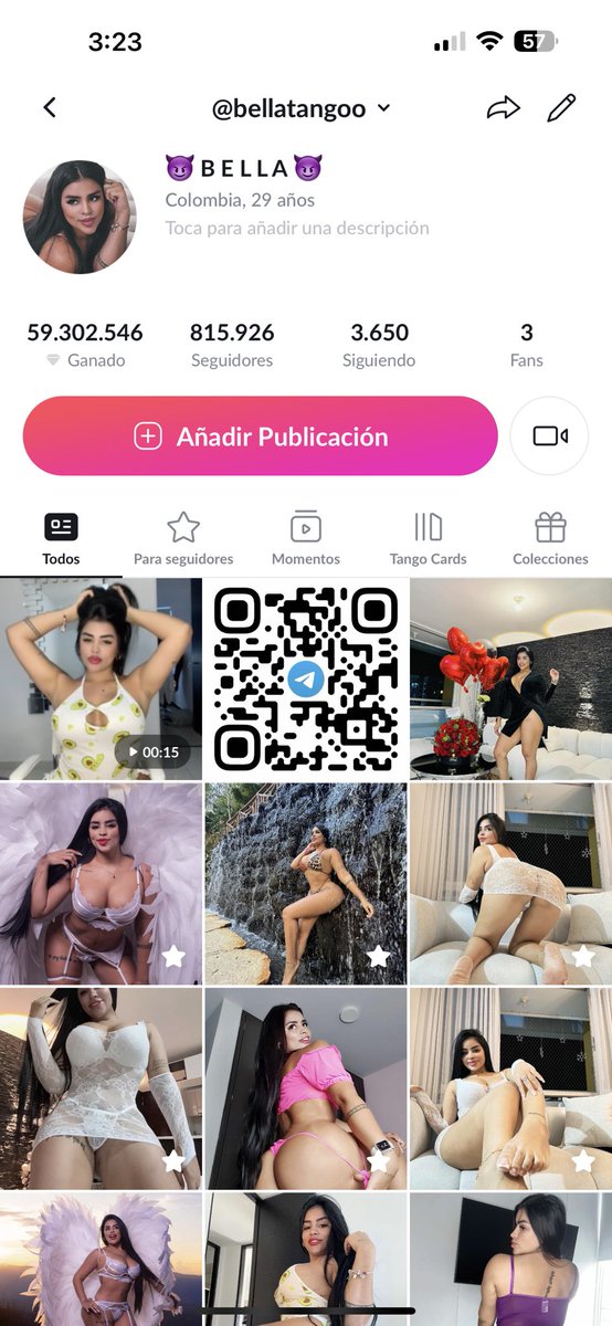 Sigue me en tango estoy online ahí bebés tango.me/bellatangoo