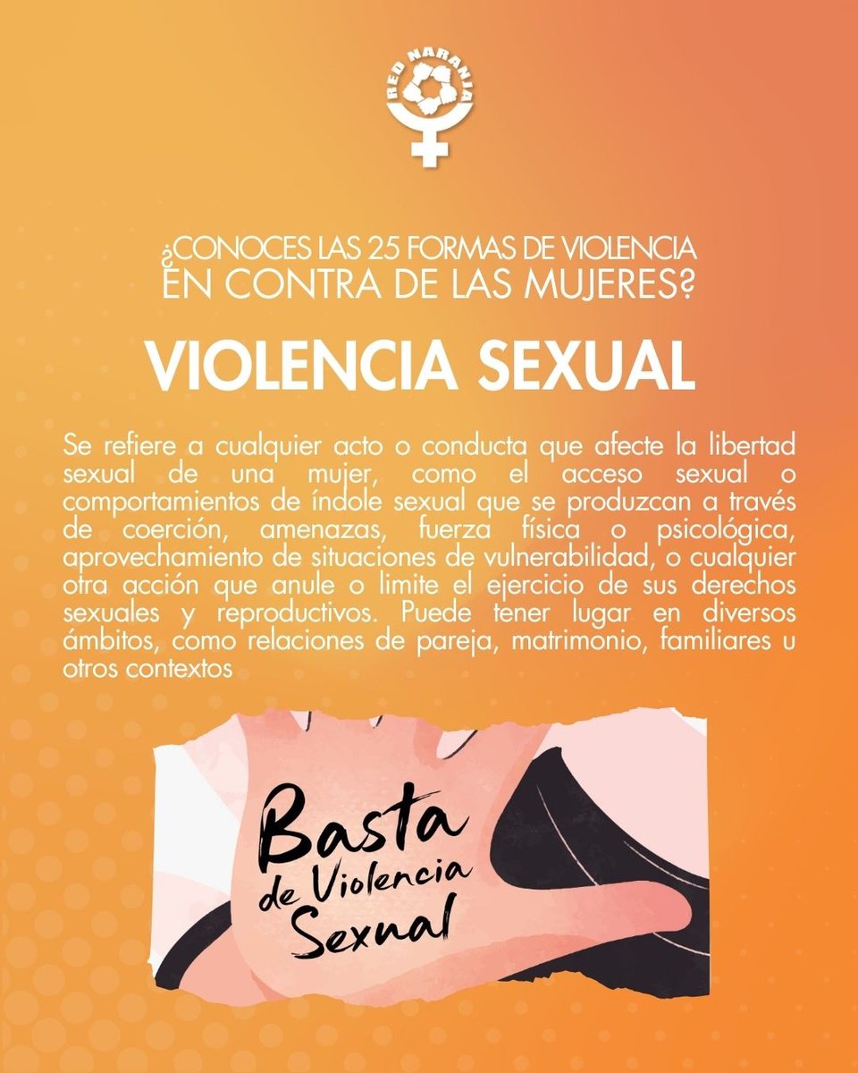 openmujer's tweet photo. La violencia sexual es toda conducta que afecte la libertad sexual de la mujer como el acceso sexual o toda forma de contacto a través de fuerza física o psicológica, en situaciones de vulnerabilidad o que anule el ejercicio de sus derechos sexuales y reproductivos #AlcemosLaVoz https://t.co/dyPBFxJAGh