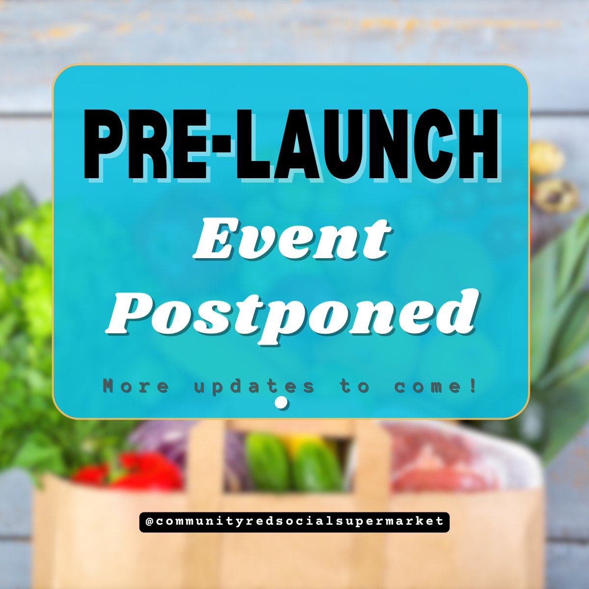 📣 We regret to inform you that tomorrow's event is cancelled!

The pre-launch of the Community Red Social Supermarket is postponed due to unforeseen circumstances. We apologise for the inconvenience. 

Stay tuned for updates on the new date! 🙏 #CommunityUpdate