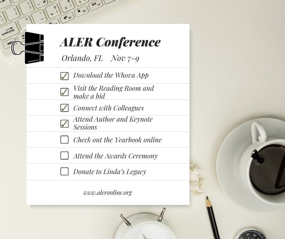 ALER 2024 #aler2024 is about ready to kick off. Whether you are a first time attendee or long time member, be sure to check out all the learning and connecting that ALER offers!  See aleronline.org/page/Orlando20… for more details!