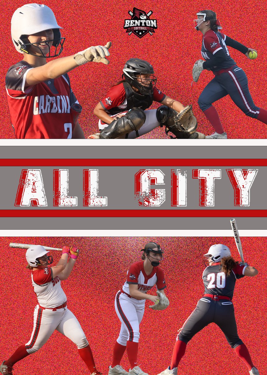 Congratulations to our Benton Cardinal Softball girls that received All City honors for the 2024-2025 season!

Sladyr Duncan
Jerzey Ziolkowski
Victoria Barron 
Shania Noland
Klarabelle Turner 
Madison Green - honorable mention 

Proud of you all and your teammates!