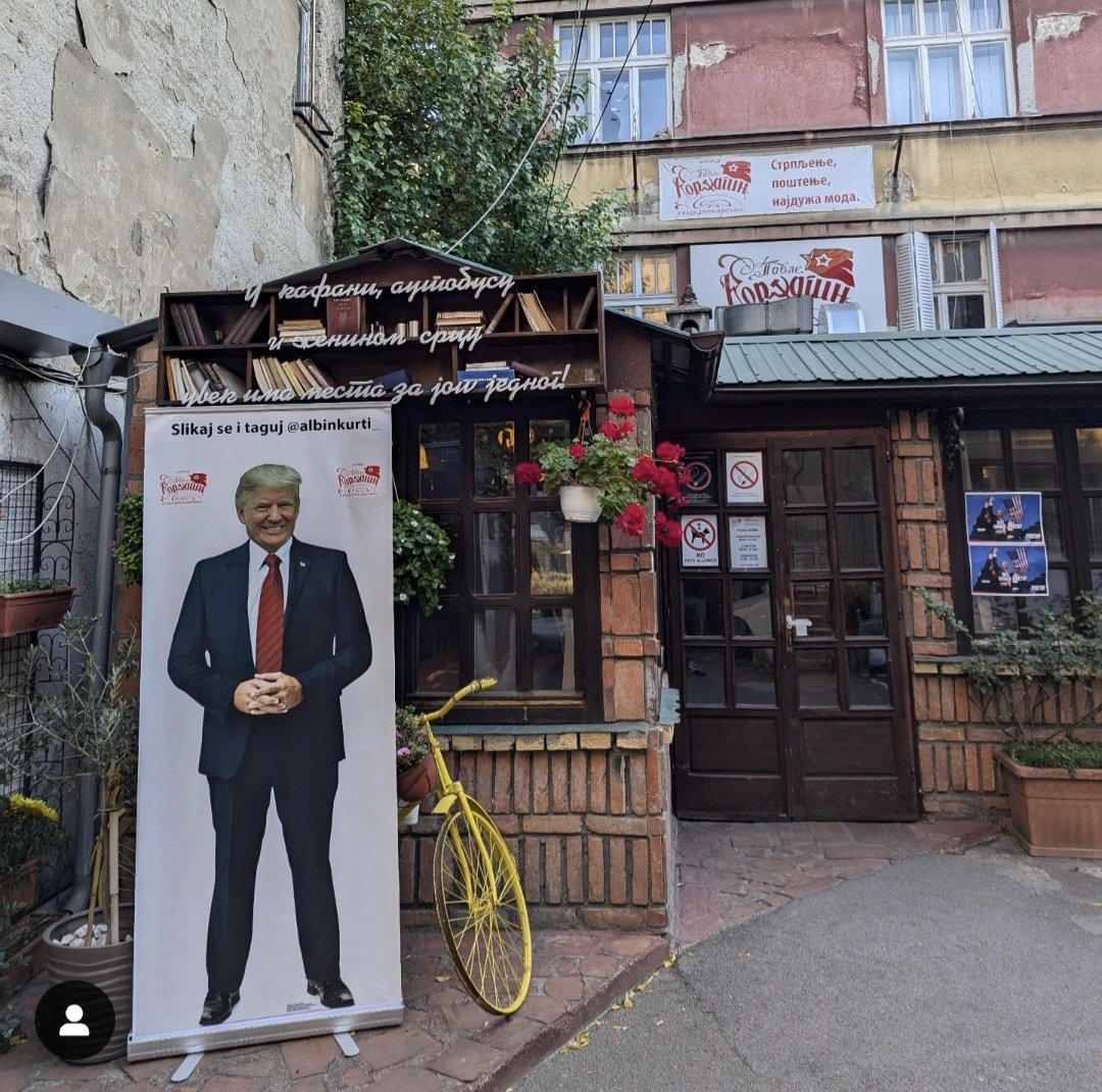 🇷🇸 Kafana Pavle Korcagin restaurant in Belgrade, Serbia following Donald Trump's election victory.