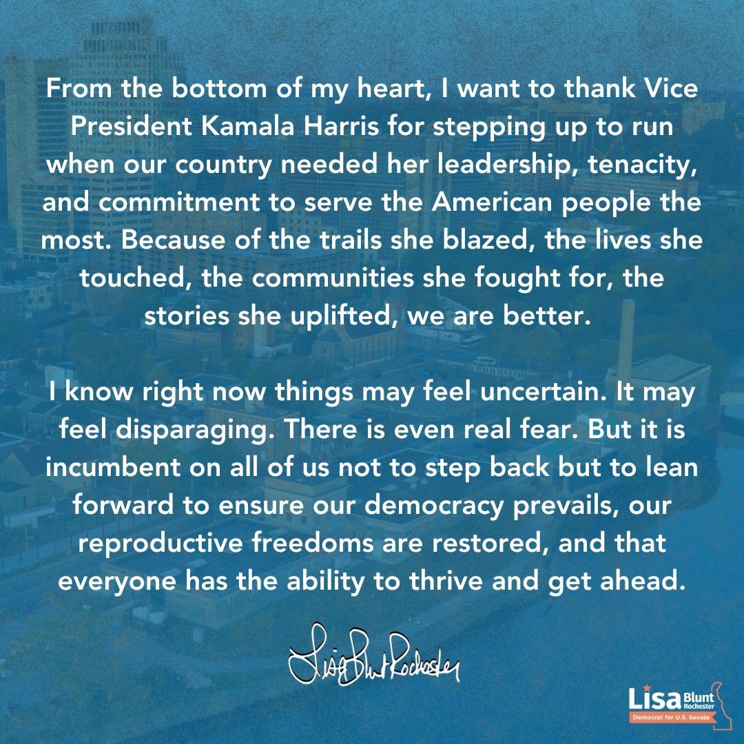 LisaBRochester's tweet photo. Because of the trails she blazed, the lives she touched, the communities she fought for, the stories she uplifted, we are better.

Thank you, Vice President Kamala Harris, for stepping up when we needed you most💙 https://t.co/vGSV7x0a08
