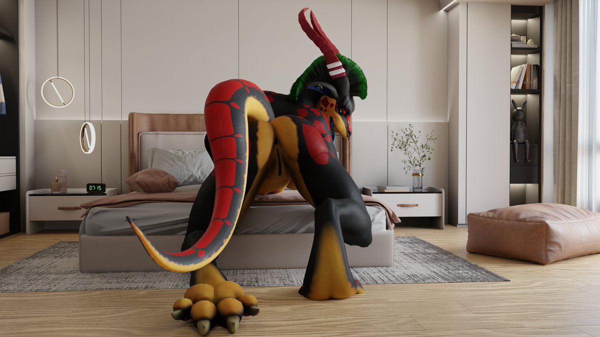 RexilumRax's tweet photo. So there's one and a half ton dragoness lurking on the bed . seames @AzaraShadow  felt like show you her back side , how will you reply to her ?
Likes will make me do more stuff 
Again a big thanks to @UnboundZephyr for helping me bring this girl to life <3 https://t.co/8EFoI8tD15