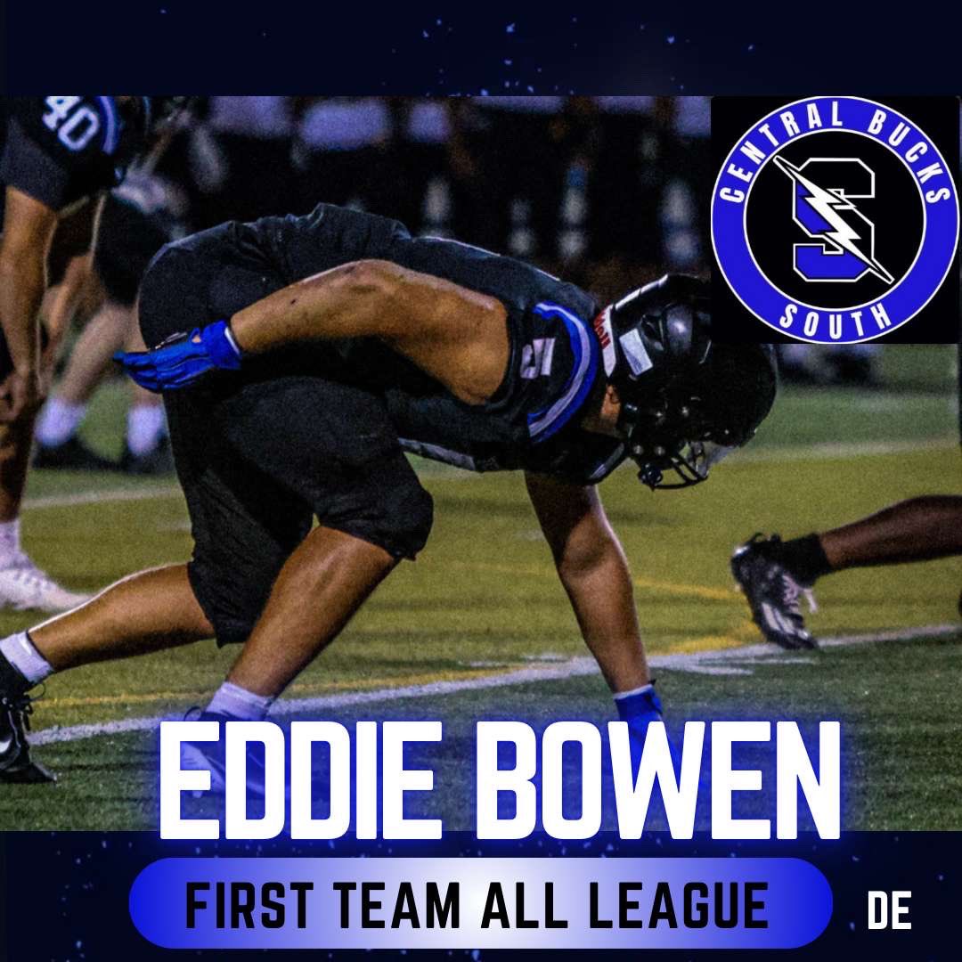 Eddie Bowen (@eddie_bowen25) on Twitter photo Honored to be named First Team All-Conference! Hard work always pays off!!
<a href="/CBSouthFootball/">CB South Football</a> <a href="/EPAFootball/">EasternPAFootball</a> <a href="/mrpafootball/">mrpafootball.com</a> <a href="/HSGameOn/">BucksMont Game On</a> <a href="/SOLsports/">SOLsports</a> <a href="/ArtisticMayhem1/">Michael Pietrangelo</a> @PRZPAvic <a href="/PaFootballNews/">Pennsylvania Football News</a> <a href="/Johnny_Cataldo/">Coach C</a> <a href="/tom_hetrick/">Tom Hetrick</a> Honored to be named First Team All-Conference! Hard work always pays off!!
<a href="/CBSouthFootball/">CB South Football</a> <a href="/EPAFootball/">EasternPAFootball</a> <a href="/mrpafootball/">mrpafootball.com</a> <a href="/HSGameOn/">BucksMont Game On</a> <a href="/SOLsports/">SOLsports</a> <a href="/ArtisticMayhem1/">Michael Pietrangelo</a> @PRZPAvic <a href="/PaFootballNews/">Pennsylvania Football News</a> <a href="/Johnny_Cataldo/">Coach C</a> <a href="/tom_hetrick/">Tom Hetrick</a>