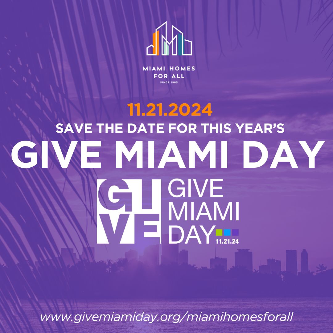 If you believe in our work, please consider donating to us on Give Miami Day! 📆 Thursday, November 21 ✨
- Or - share our link with friends &amp; family to expand our reach &amp; inform people about the impact we have in our community #housingforall