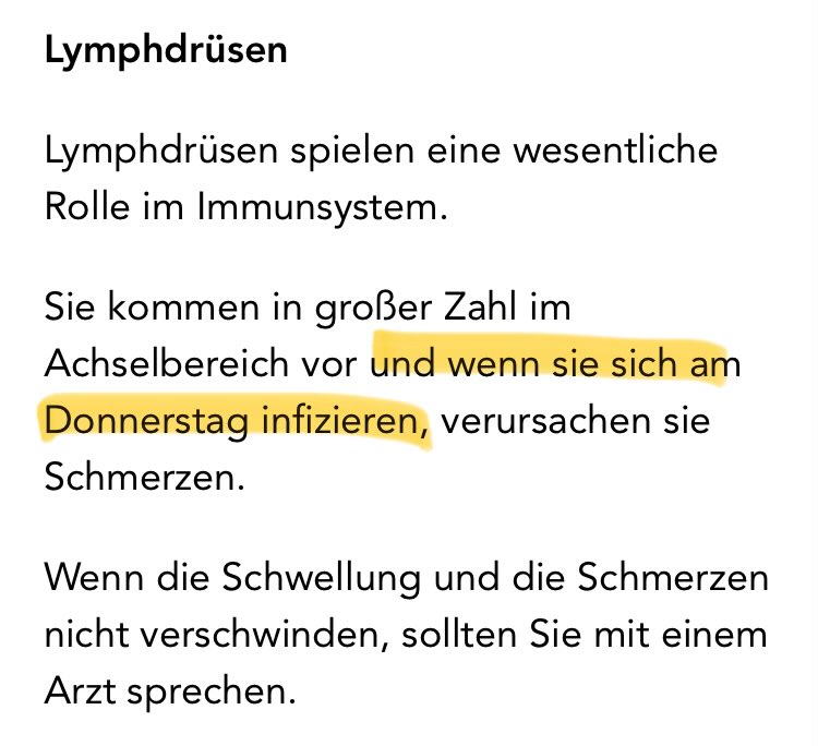 Leute, infiziert Euch nicht donnerstags! Alle anderen Tage sind egal. #Netzfund