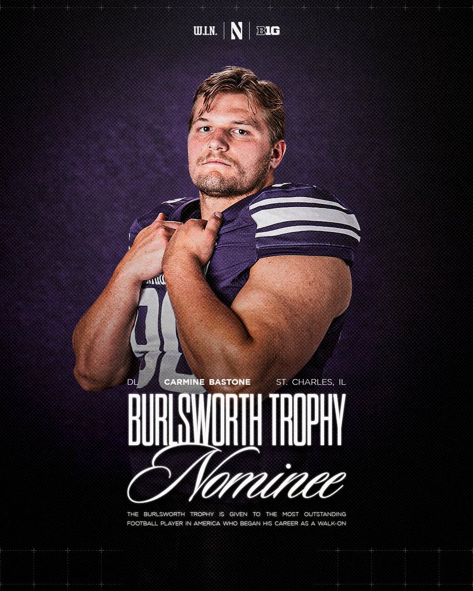 Doing it the Burls Way 💯

Team captain Carmine Bastone is a nominee for the Burlsworth Trophy, awarded to the nation's most outstanding player who began their career as a walk-on.