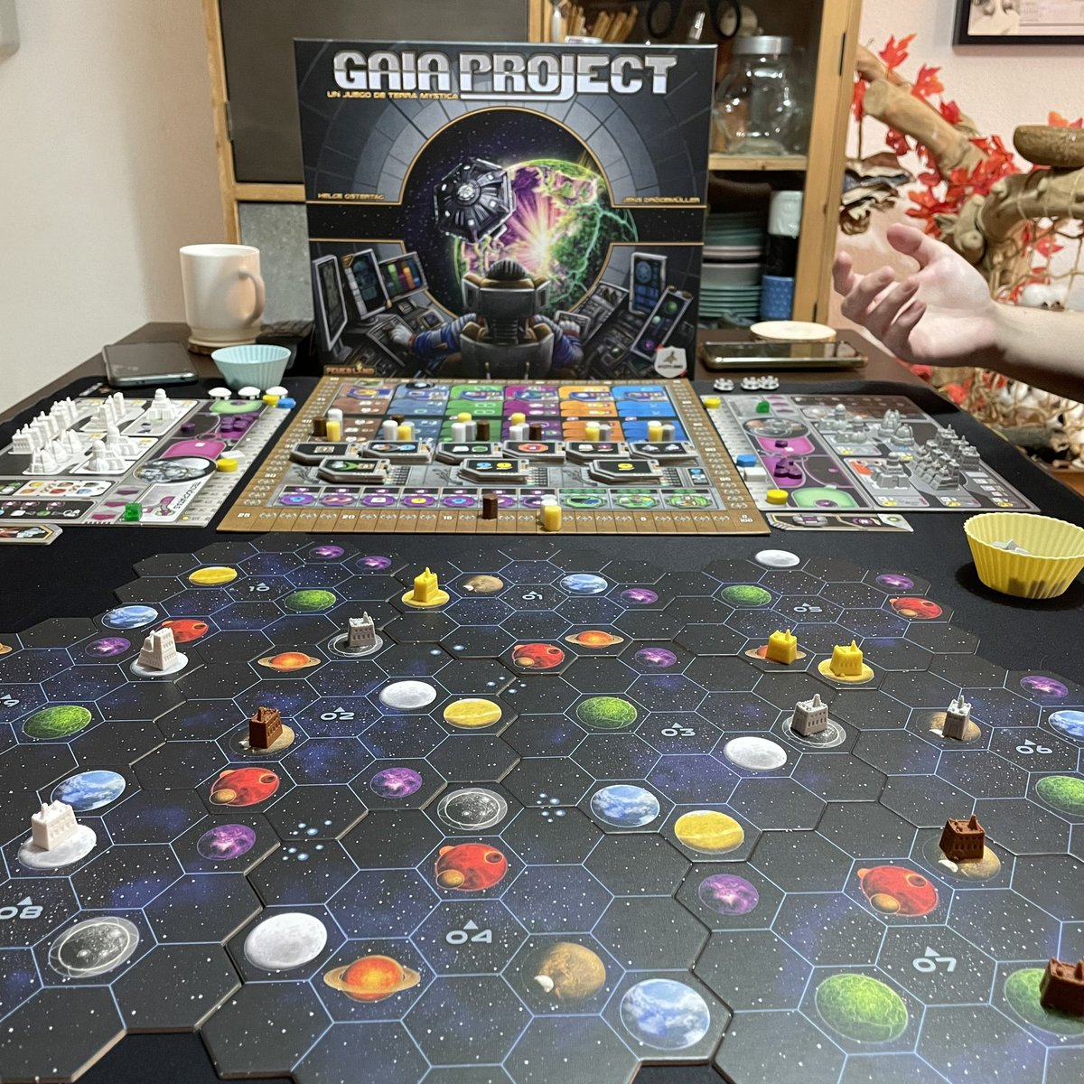barbutindepe's tweet image. 242 (129): Un altre Gaia Project! Aquest cop amb els @darkstonecat, i molt disputada! #JocsDeTaula #BoardGames #GaiaProject