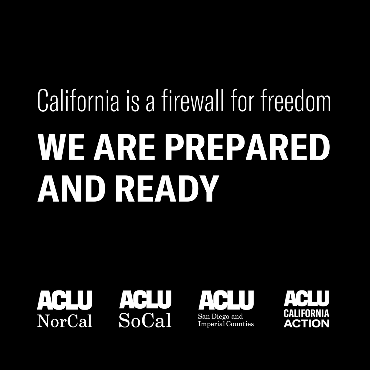 ACLU of Northern CA (@aclu_norcal) on Twitter photo Through the hateful rhetoric and harmful actions of the previous Trump administration, they have made their intentions clear. Alongside <a href="/ACLU_CalAction/">ACLU California Action</a>, <a href="/sdicACLU/">ACLU of San Diego & Imperial Counties</a> & <a href="/ACLU_SoCal/">ACLU SoCal</a> we have diligently prepared for this outcome. Through the hateful rhetoric and harmful actions of the previous Trump administration, they have made their intentions clear. Alongside <a href="/ACLU_CalAction/">ACLU California Action</a>, <a href="/sdicACLU/">ACLU of San Diego & Imperial Counties</a> & <a href="/ACLU_SoCal/">ACLU SoCal</a> we have diligently prepared for this outcome.