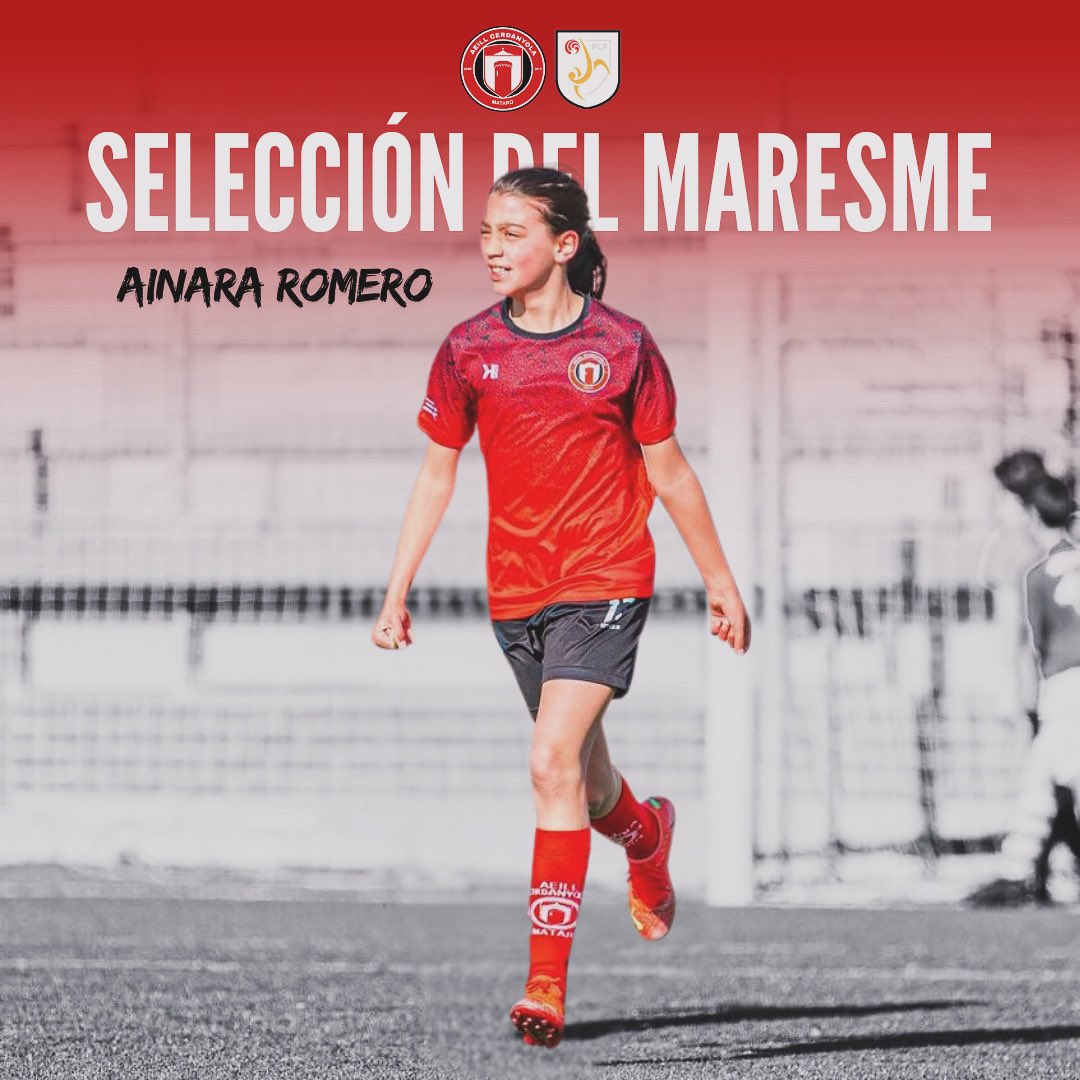 🔴 Nos enorgullece completamente anunciar que nuestra jugadora 𝐀𝐢𝐧𝐚𝐫𝐚 𝐑𝐨𝐦𝐞𝐫𝐨, del alevín S12 “🅱️”, ha sido citada con la selección territorial del Maresme para el entrenamiento del día 10 de noviembre.