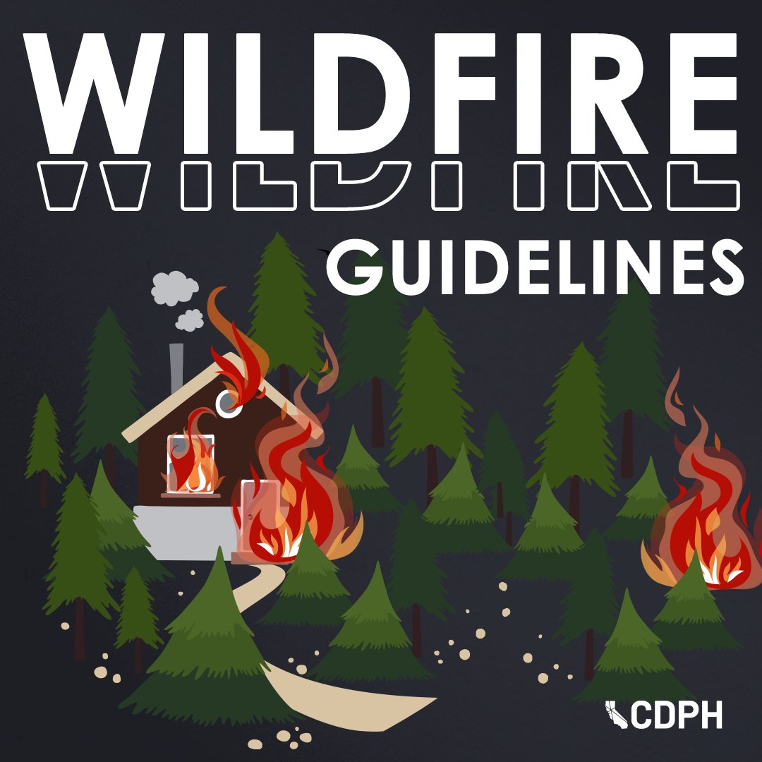 Tips for wildfire preparedness:

✔️ Monitor local area radio or TV stations for the latest wildfire info.   
✔️ Be prepared to evacuate.  
✔️ Prepare an emergency kit, complete with medications, copies of prescriptions and medical supplies.   

cdph.ca.gov/Programs/EPO/P…​.