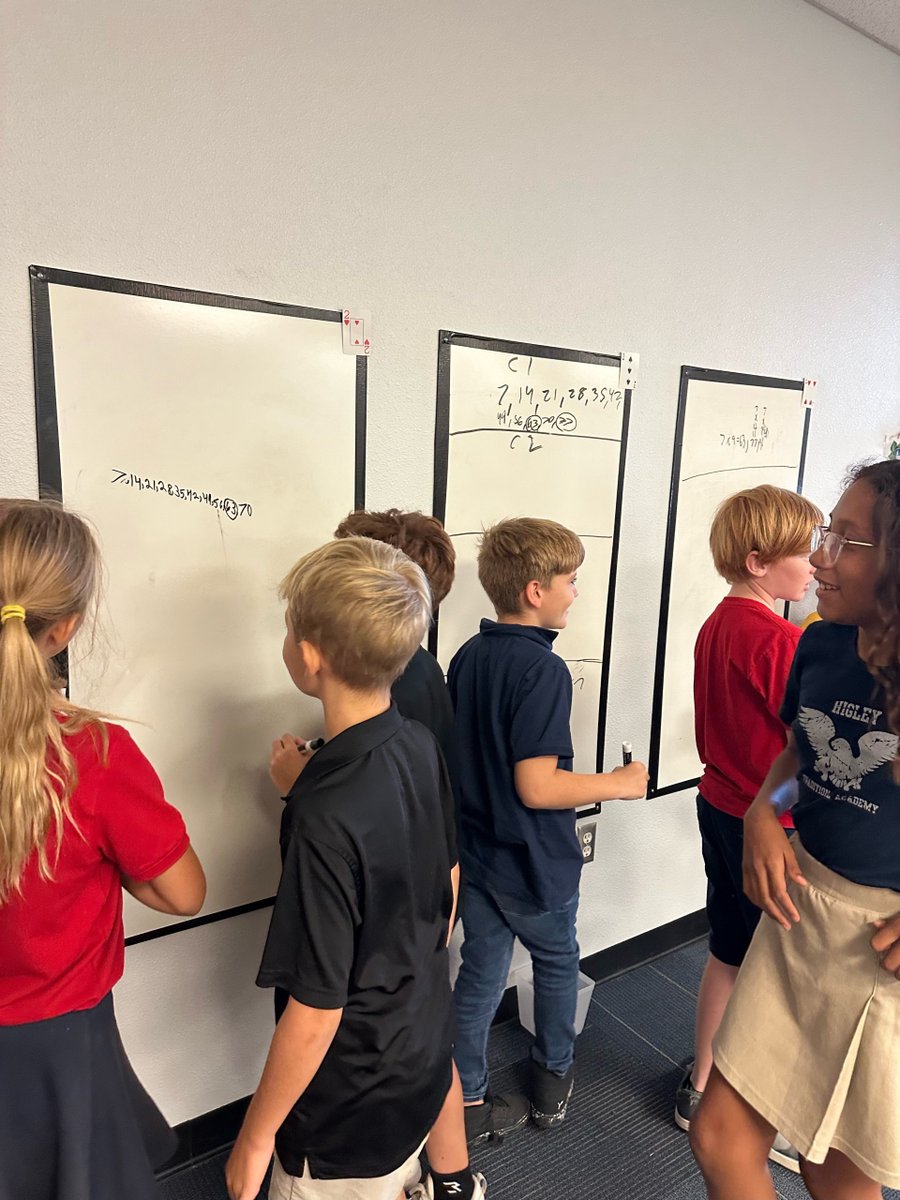 higleydistrict's tweet photo. Check this out!😃 Fourth-grade students at Higley Traditional Academy are hard at work, just like regular mathematicians, using the Building Thinking Classrooms engagement model, which transforms math classrooms into engaging environments. https://t.co/iyyn56LOoQ