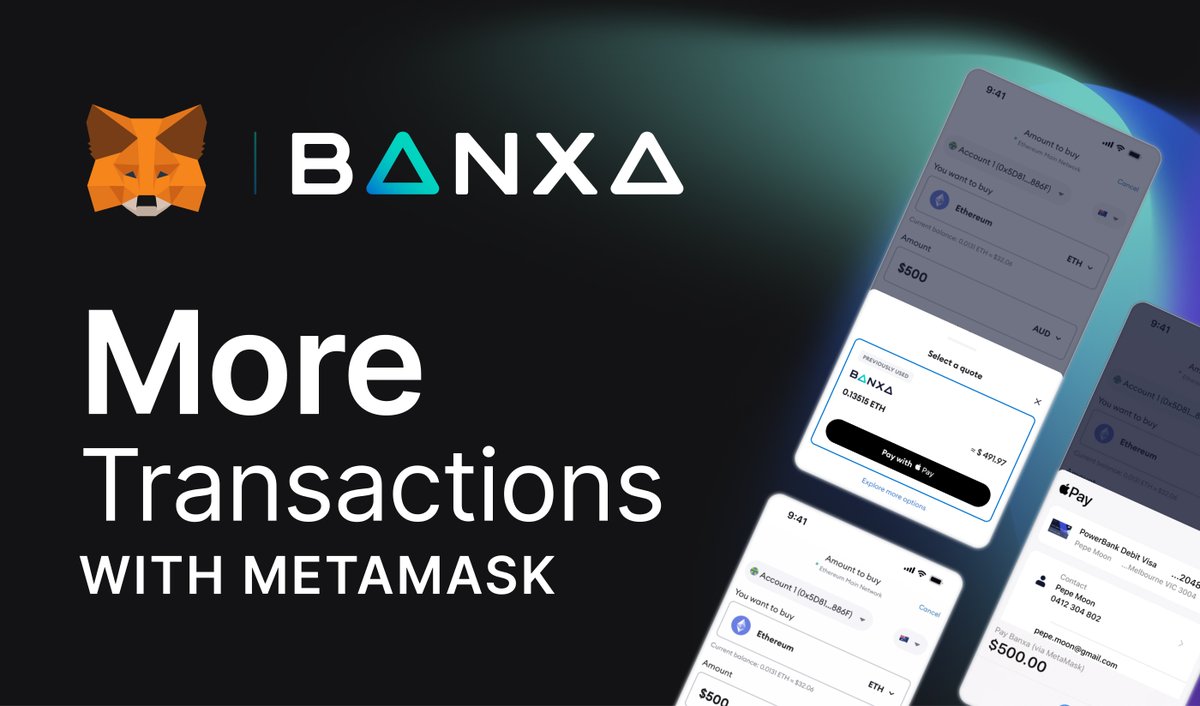 Buying crypto should be simple. So we partner with @MetaMask to make it  more seamless than ever! ✓ Head over to your MetaMask wallet to try out  Banxa with your next crypto