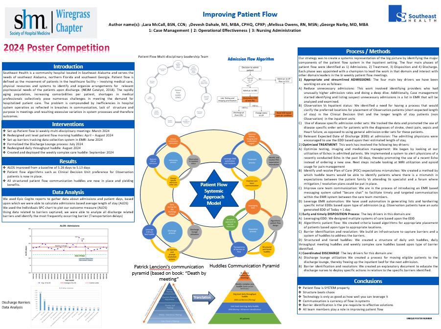 Poster titled “Improving patient flow” #WGCQI <a href="/ASK_HM17/">Amith Skandhan MD SFHM FACP</a>