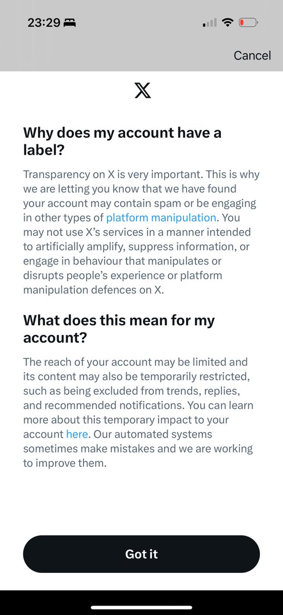 reallybadcoin's tweet photo. I thought X was all for free speech. Somehow I have a flag from being funny. Really bad is my brand not yours @elonmusk 🤨 https://t.co/HVXH1YciPT