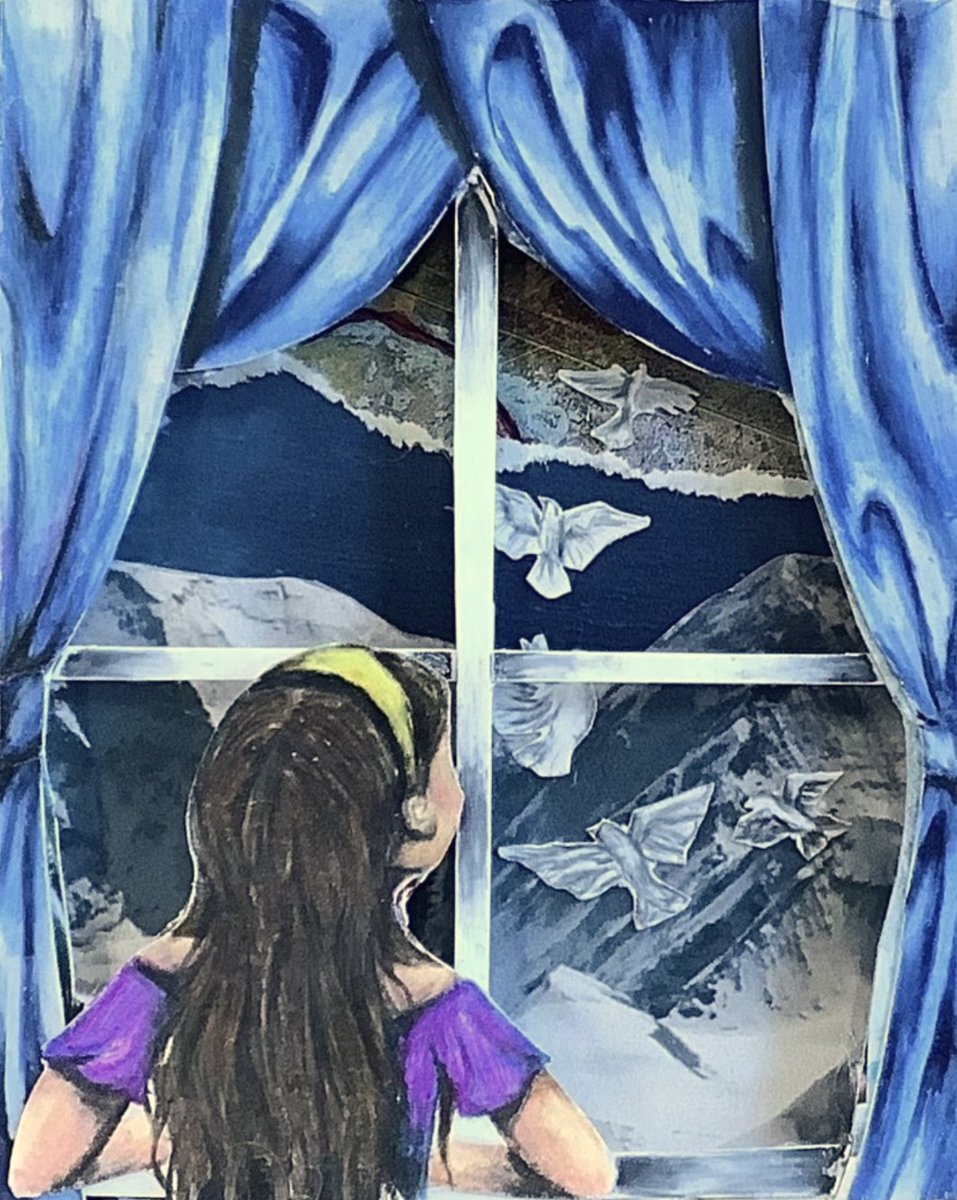 Four Art students won awards in this year's Regional 4 x 5 Art Competition (from left to right): Alexia Gomez (Honorable Mention), Sydney Commo (Honorable Mention), Morgan Putnam (Honorable Mention), and Anna Holter (1st Place). Congratulations, and Go West!