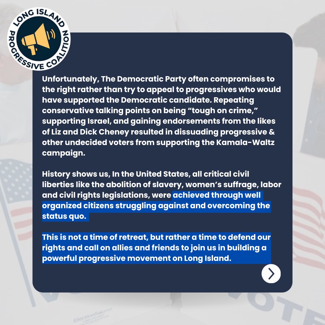 LIProgress's tweet photo. LIPC statement on Trump election 👇 https://t.co/EZOu4g1seh