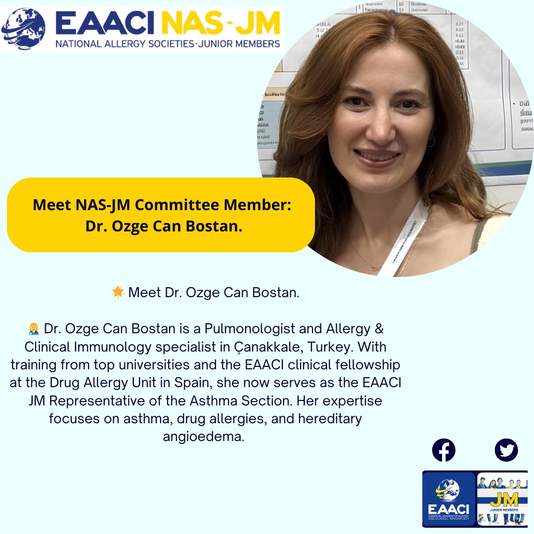 EAACI_JM's tweet photo. 🌟 Meet Dr. Ozge Can Bostan from Turkey and Julijana Asllani from Albania! These allergy experts are pushing boundaries in asthma care, immunotherapy, and education. 🌬️✨
#EAACI #JuniorMembers #AllergyResearch #Asthma https://t.co/WmCL0nUazI