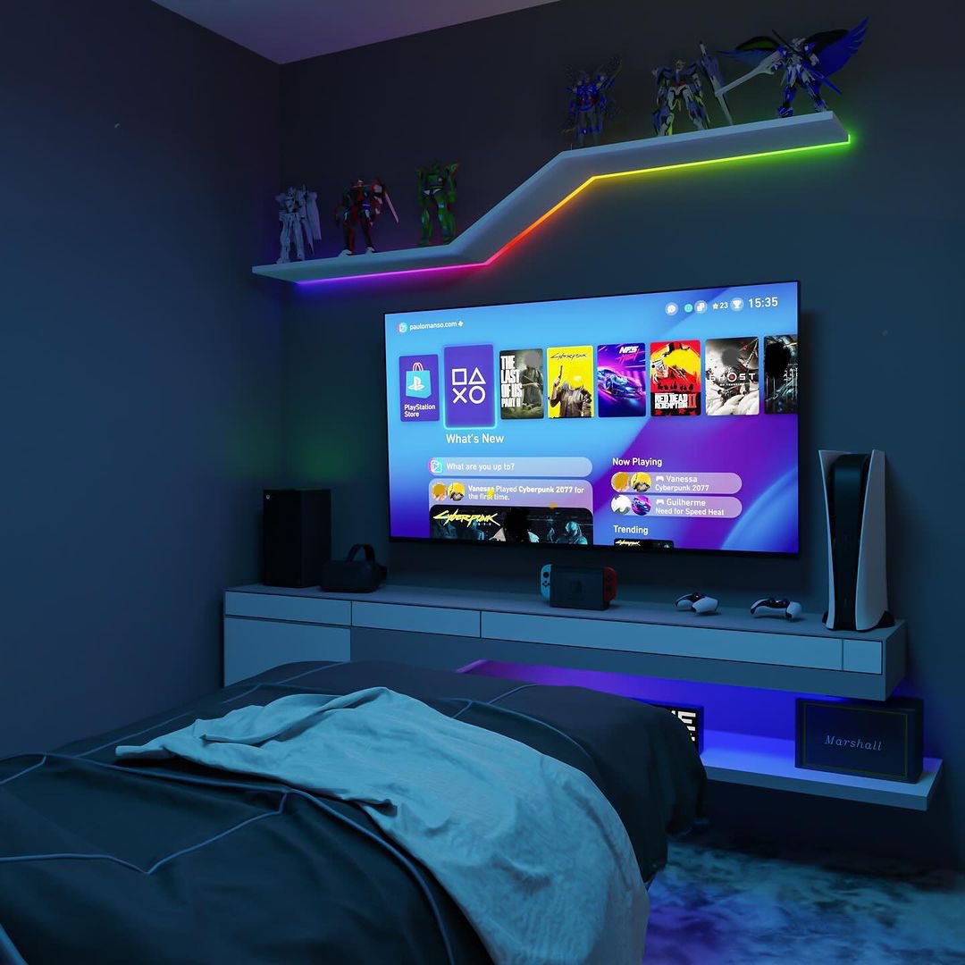 3dgamingsetups's tweet photo. Night atmosphere but with Bluesky ๐๐ค chilling time in the night ๐
Credit : Dopegamingsetup
#GamingSetup #GamingRoom #GamingRoomGoals #GamingRoomDesign #3Dgaming #EpicGaming #interiordesign #Bachelor #PCgaming #GamingLife #CozyVibes #PlayStation Marceline Andrew Tate Need 2 https://t.co/7Ujpi6CZZj