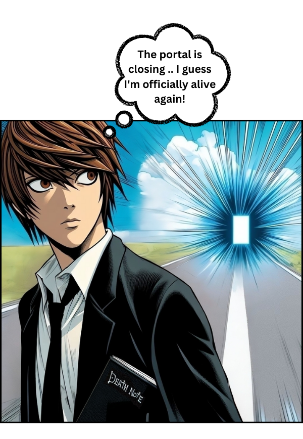 L lawliet and Light Yagami stepped into the human realm, from chapter 4 of [The 10 Death Note Users] #DEATHNOTE