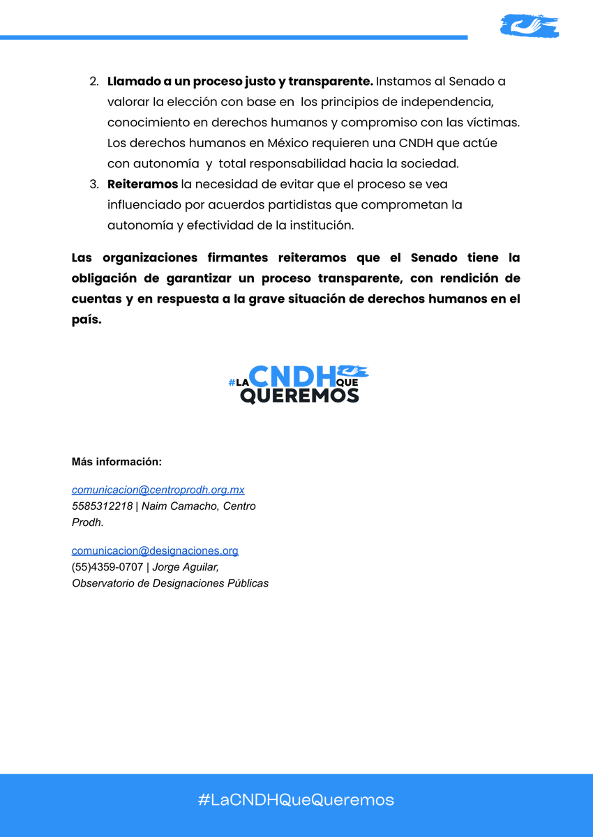 LuisCardenasMx's tweet photo. 🚨#ALERTA | ¡Organizaciones RECHAZAN la reelección de Rosario Piedra en la CNDH! 😱🛑 Diversos grupos de derechos humanos instan al Senado a elegir un perfil independiente 💥. Exigen que se publiquen las evaluaciones de cada candidato, señalando la falta de transparencia en el proceso 🗳️⚖️. ¡La CNDH necesita liderazgo sin vínculos políticos! 🔍💬🇲🇽 #Justicia @Juan_OrtizMX