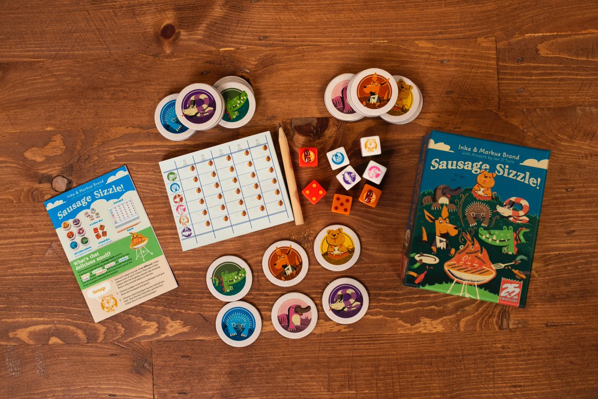 25thCG's tweet photo. Take your gaming theme down under with a proper Sausage Sizzle! Sausage Sizzle is our new press your luck dice chucker designed by Inka &amp; Markus Brand with art by Ian O'Toole.

Ridiculously cute Quokka photo with the game taken by @ianotooletweets!

https://t.co/EkfGA5Bp5g https://t.co/tWkp0UJxKe