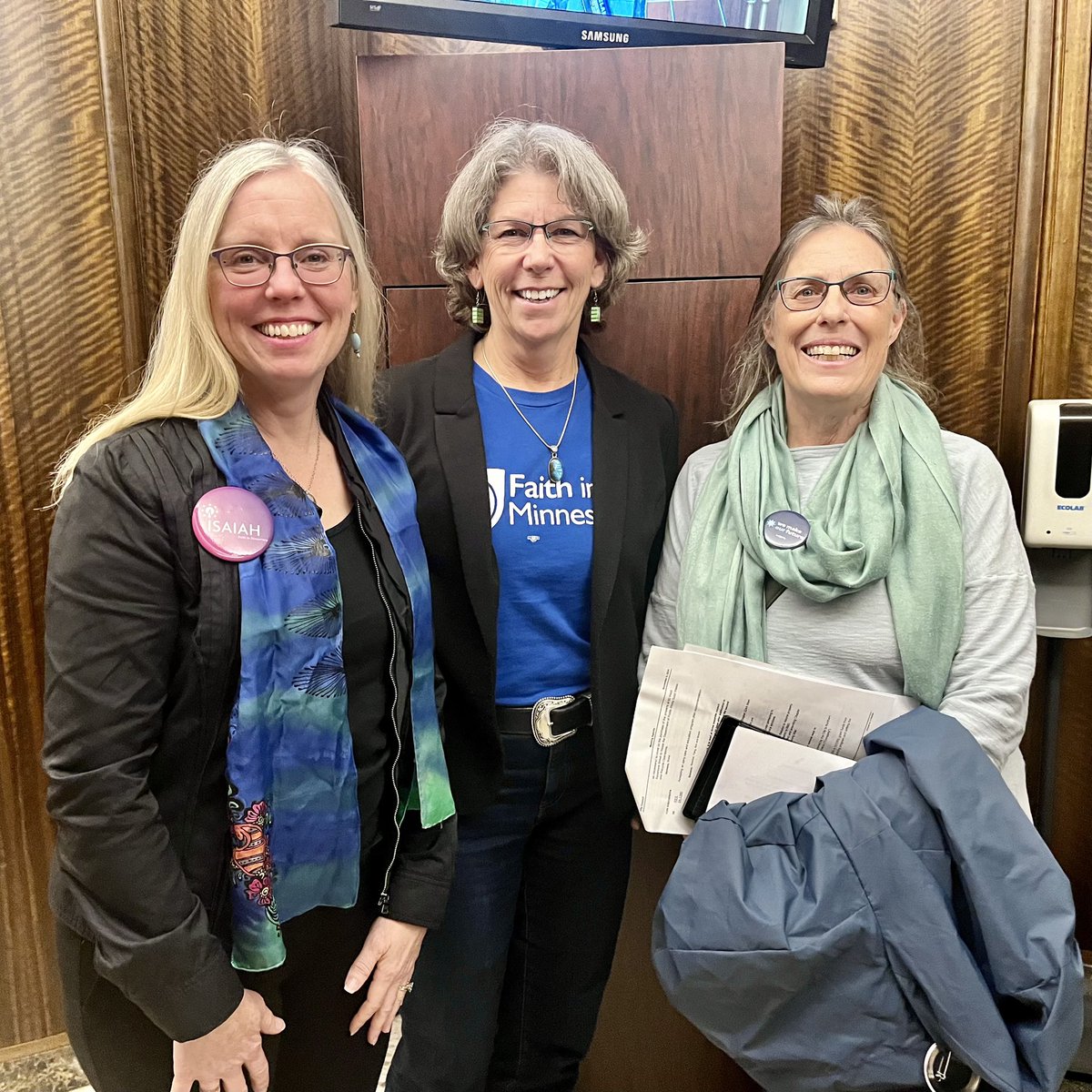 ISAIAH leaders Christine, Yvonne, and Ann were proud to testify in front of the St. Paul City Council today in favor of an ordinance that would expand the months we can collect franchise fees from Xcel, in an effort to fund climate action in our city. 🌆🌎🔊