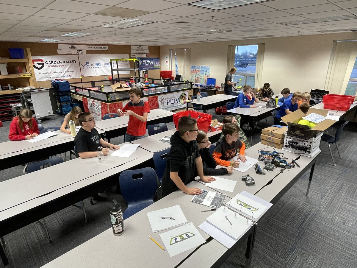 RoboticsWin's tweet photo. FINALLY…our IQ kids are in the lab!  Be on the lookout for big things from these young minds.  They have GOALS! https://t.co/8VfKcvdsE2