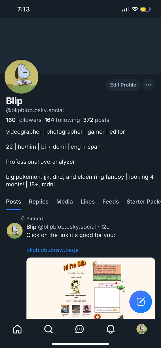 yea gang I’m on Bluesky now it’s fun over there especially rn: @/blipblob.bsky.social