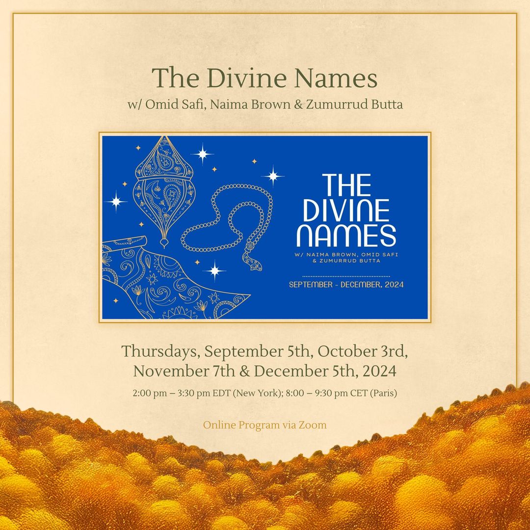 ostadjaan's tweet photo. The Divine Name that I'll be sharing with friends in our @Inayatiyya online gathering Thursday November 7th is al-Mani':   The One who wards off harm.   

God knows we need this Name now. 

https://t.co/73Uzm4uub2

#Asmaulhusna #Asmaalhusna #divineNames #Sufi #Sufism https://t.co/HudWH81Yy4