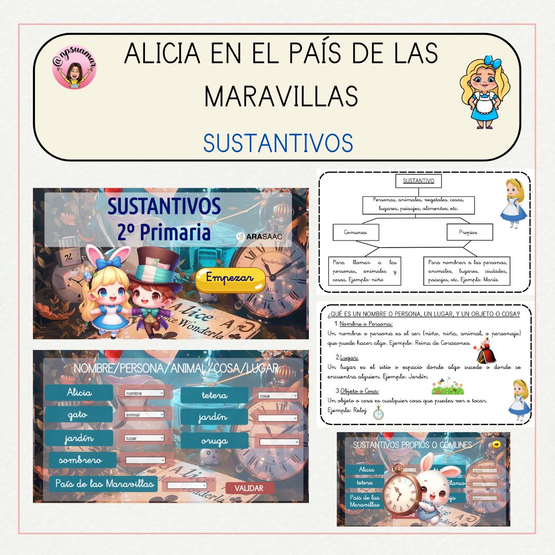 @npsuamar (@noeliasurezmar1) on Twitter photo Hoy exploramos el mundo mágico de Alicia en el País de las Maravillas para aprender sobre los sustantivos. ¿Listos para esta aventura?.
Gracias a <a href="/sandboxeduca/">Sandbox Educación</a>
Pueden tenerlo reutilizable. Enlace en mi blog
educamosenlaescuela.blogspot.com/.../sustantivos...
#claustrodeig #segundodeprimaria Hoy exploramos el mundo mágico de Alicia en el País de las Maravillas para aprender sobre los sustantivos. ¿Listos para esta aventura?.
Gracias a <a href="/sandboxeduca/">Sandbox Educación</a>
Pueden tenerlo reutilizable. Enlace en mi blog
educamosenlaescuela.blogspot.com/.../sustantivos...
#claustrodeig #segundodeprimaria