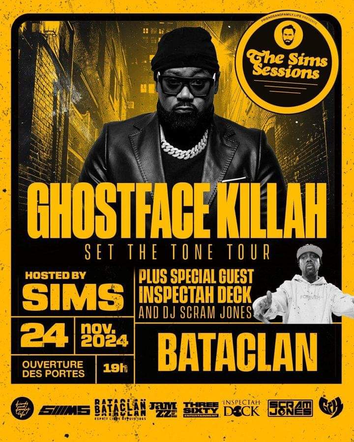 Trex_Magazine's tweet photo. #concert #WuTangClan
Ghostface Killah + Inspectah Deck + Scram Jones en concert le dimanche 24 novembre 2024 au @bataclan_ dans le cadre des #SimsSessions by @sims_samples !
infos ⬇️
https://t.co/p7zhaP3YH5 https://t.co/hXYqf4y1DH