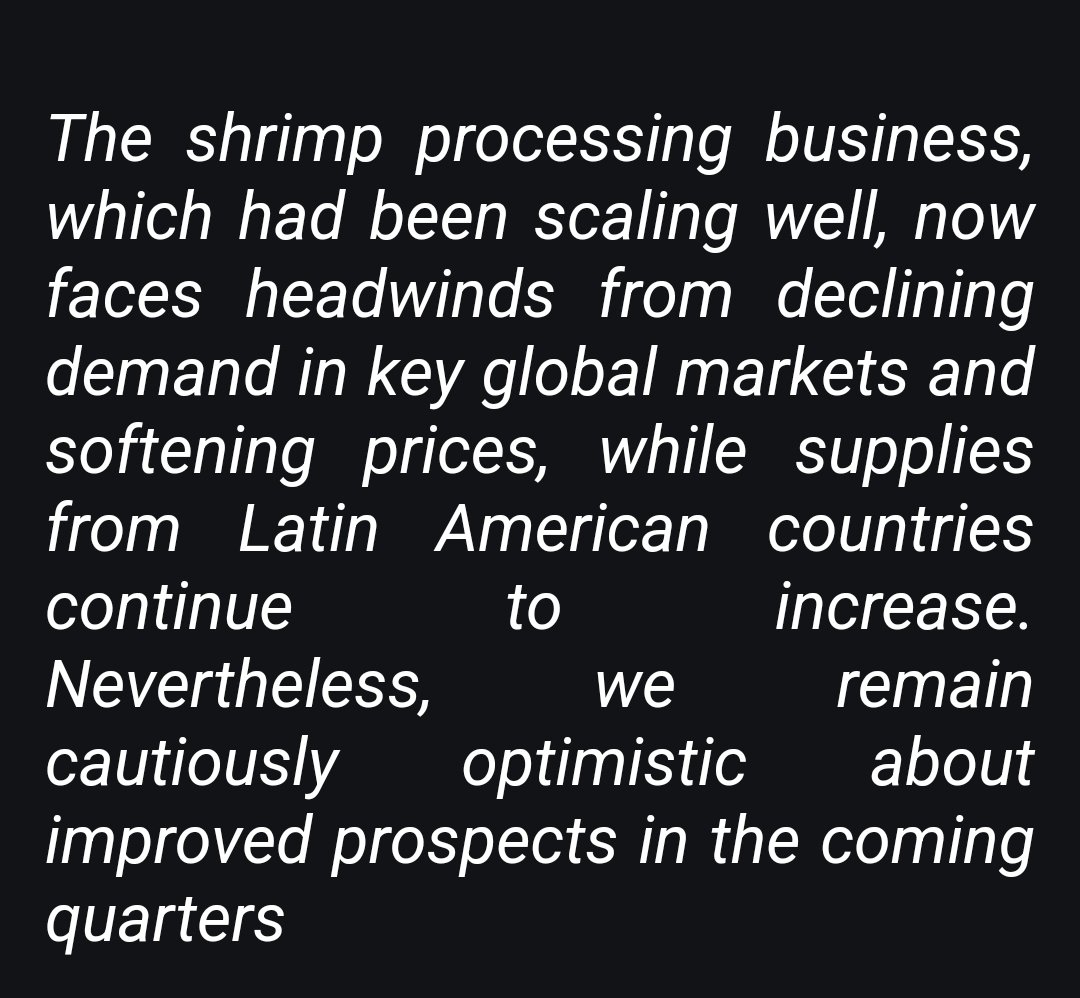 sadanandpms's tweet photo. Far too many headwinds #shrimp processing industry including low offtake and prices in #US markets

#ApexFrozenFoodsLtd

Commenting on the results, Mr. Ramakanth V. Akula, CEO -The #Waterbase Ltd https://t.co/4ZfkO2q68G
