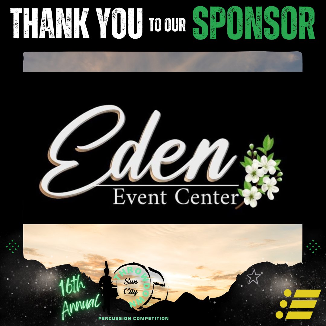 EHSTrooperband_'s tweet photo. We at Sun City Throwdown are beyond grateful for your generous support, Eden Event Center  . Your support helps bring our vision to life, and for that, we cannot thank you enough. 

The Sun City Throwdown is November 9th, 2024 https://t.co/jVTb73CY2p