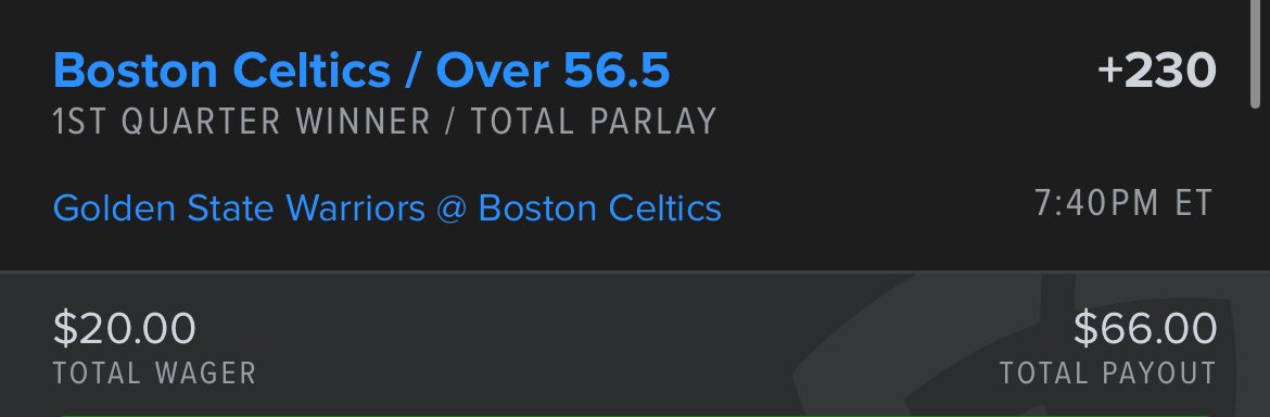 Celtics at home? I’ll bite.