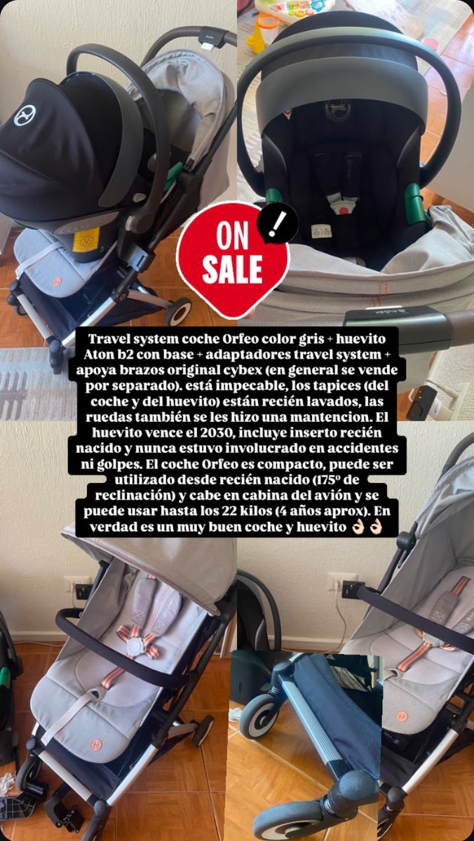 Estoy vendiendo este coche Orfeo de Cybex con huevito y todo! $290.000, retiro en Ñuñoa sector jardín botánico. Cualquier cosa por interno! Please RT