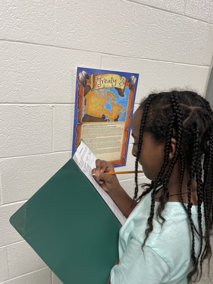 goMmeKelly's tweet image. Treaties Recognition Week:  G6 students went hunting  for information about the agreements made between The Crown and different indigenous groups.  ⁦@CorpusOCSB⁩ ⁦@ocsbindigenous⁩ ⁦@Ms_P_Hall⁩