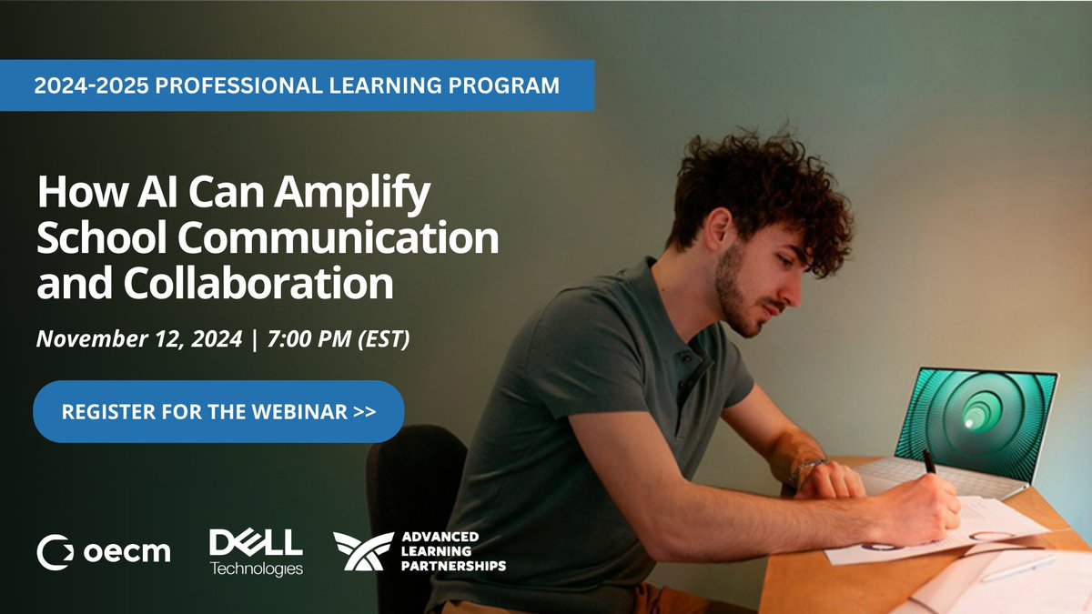 K-12 &amp; Post-Secondary Educators: Join us next Tuesday for a free webinar on How AI Can Amplify School Communication and Collaboration. #ProfessionalLearningProgram

📅 Date: November 12, 2024
🕖 Time: 7:00 PM (EST)

Register: bit.ly/3CfoYay