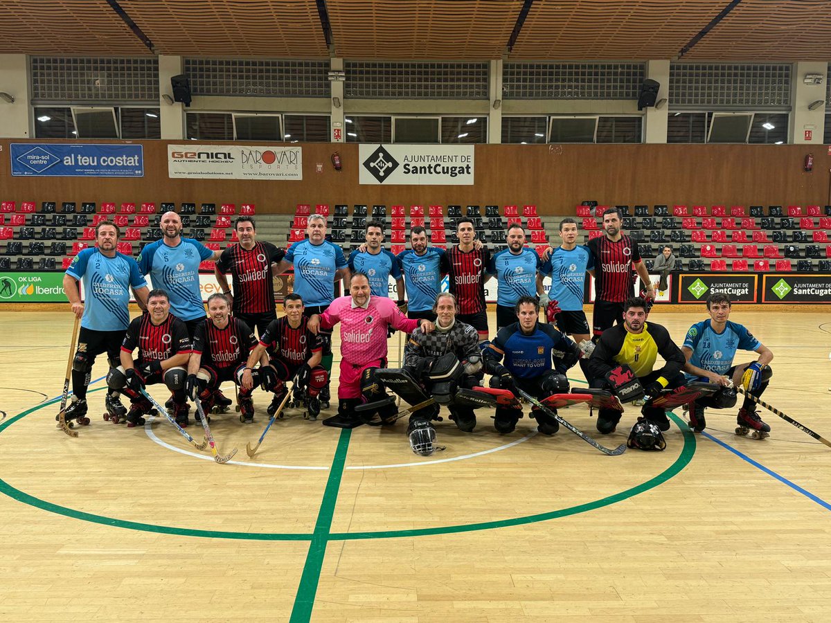 Bon partit <a href="/phcsantcugat/">Solideo Patí Hoquei Club Sant Cugat</a> A i victòria 8 a 1, contra el nou vingut a la lliga A de veterans <a href="/sferic_ok/">Sferic Hoquei Patins</a>, seguim gaudint!!!  #oldleague
#hoqueipatins
