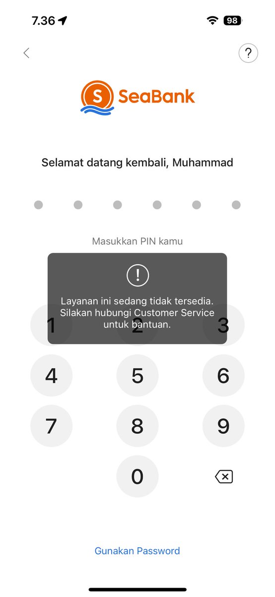 bocah_jnp's tweet photo. @SeaBankID @seabankcare apakah gangguan untuk ios? https://t.co/5BSCAj9BrX