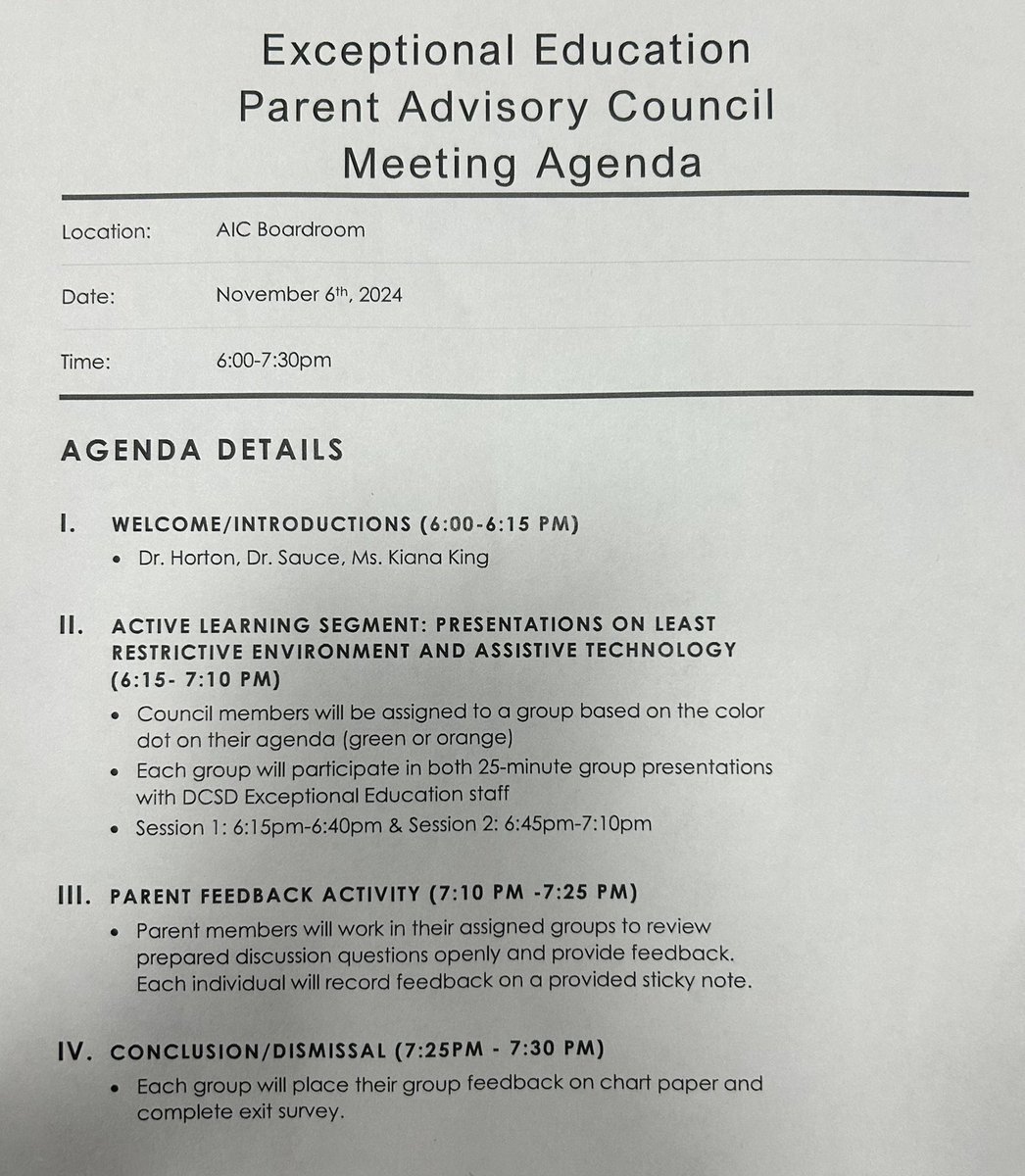 DrNormanCSauce3's tweet photo. @DeKalbSchools Exceptional Education Parent Advisory Council was on 🔥 🔥 🔥 tonight! Sessions on student accommodations, modifications, least restrictive environment, assistive technology, &amp; critical feedback! Thank you, parent leaders, &amp; Exceptional Ed. Dept. for your vision. https://t.co/tZEaJmfs9e