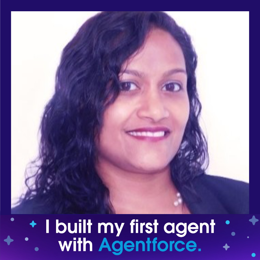 I built my first agent with Agentforce 🎉
Complete the <a href="/salesforce/">Salesforce</a> #BuiltWithAgentforce Quest to build yours today and celebrate your new skills with a custom photo. 🤖
Start learning: sforce.co/agentforcequest
#SFgiveaway