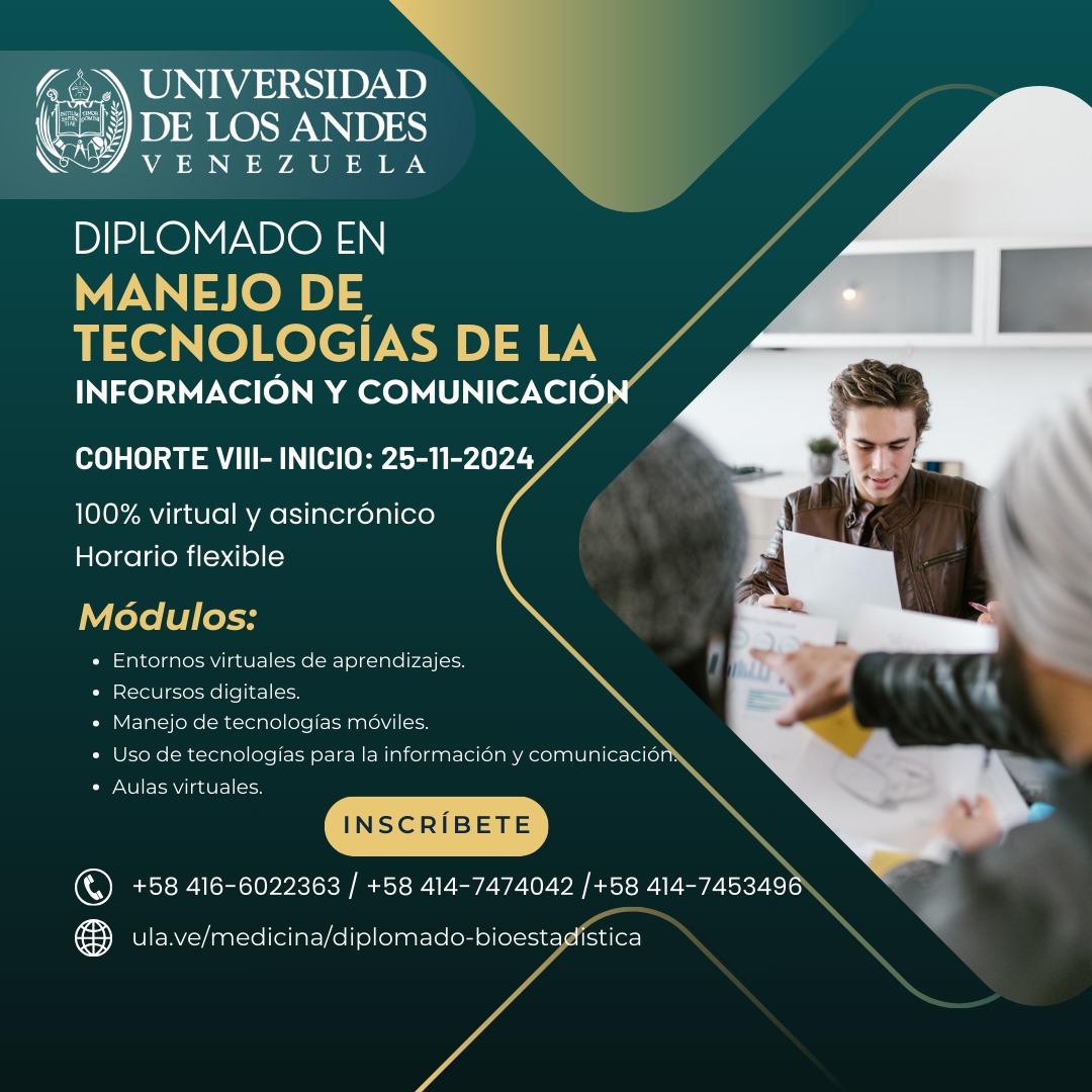 VIII Diplomado en Manejo de las TIC. 120 horas en 8 semanas. Virtual y asincrónico forms.gle/tjPCKVLKXtoTY6…